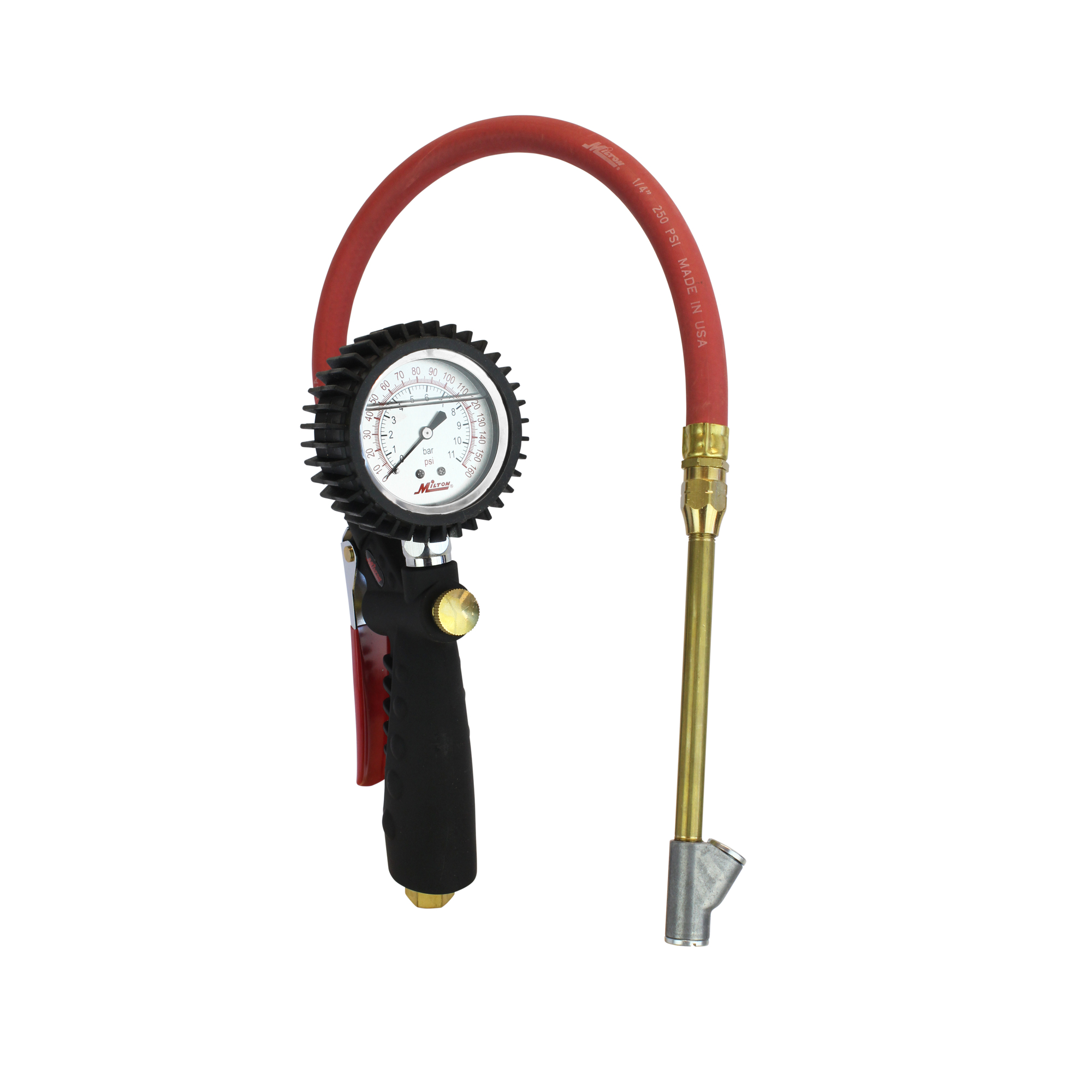 Milton, Analog Inflator Gauge with Straight Foot Head Chuck, Model# S-577A-S